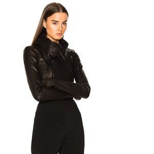 RICK OWENS • FW17 GLITTER Cropped Leather Jacket